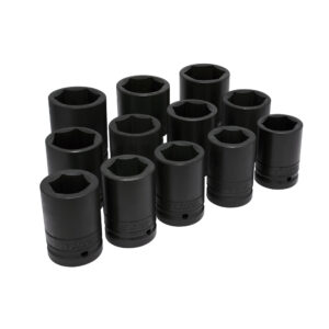 Juego de dados largos de impacto cuadro de 1", 6 puntas, en pulgadas, 12 piezas Urrea - Ferrechingón