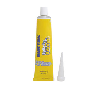 Silicón para alta temperatura, color aluminio en tubo, 70 gr Surtek - Ferrechingón