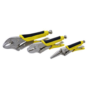 Juego de pinzas de presión con mango bimaterial, 3 piezas Surtek - Ferrechingón