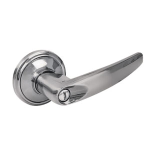 Manija tubular recta función baño, níquel satinado, llave estándar, blíster Lock - Ferrechingón