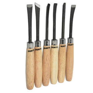 Juego de gurbias manuales con mango de madera, 6 piezas Surtek - Ferrechingón