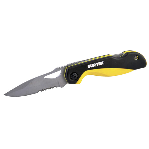 Navaja abatible de acero inoxidable con mango bimaterial Surtek - Ferrechingón
