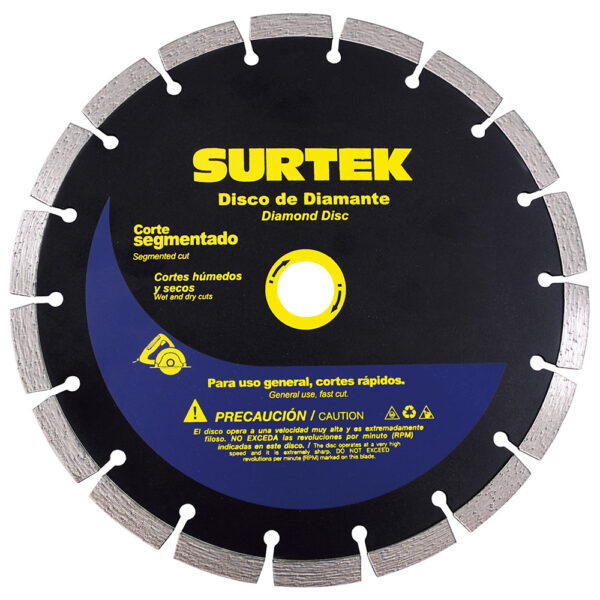 Disco de diamante segmentado, 4" Surtek - Ferrechingón