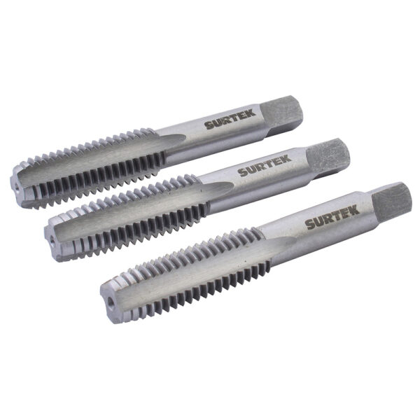 Juego de machuelos de acero al carbón 1/4"-20NC, 3 piezas Surtek - Ferrechingón