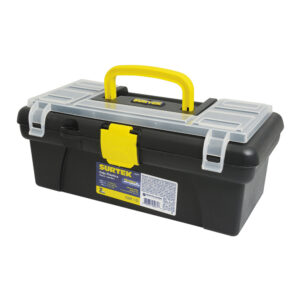 Caja portaherramientas plástica con broches plásticos y organizador 12" x 6" x 5" Surtek - Ferrechingón