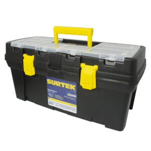 Caja portaherramientas plástica con broches plásticos y organizador 20" x 9" x 10" Surtek - Ferrechingón