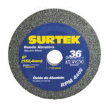 Rueda abrasiva de óxido de aluminio grano 36, 6" x 1" Surtek - Ferrechingón