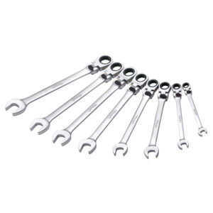 Juego de llaves combinadas pulido espejo flexibles de matraca spline en pulgadas, 9 piezas Urrea - Ferrechingón