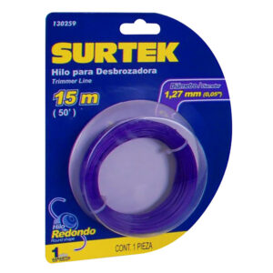 Nailon para desbrozadora en blíster, 1.27 mm x 15 m Surtek - Ferrechingón