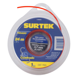 Nailon para desbrozadora cuadrado, 3.7 mm x 24 m Surtek - Ferrechingón