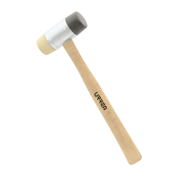 Martillo con tapas plásticas intercambiables con mango de madera de 12-3/32", 13 oz Urrea - Ferrechingón