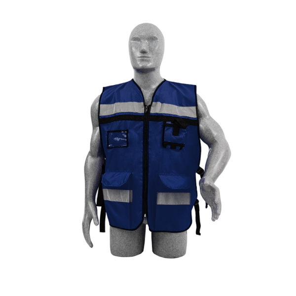 Chaleco de seguridad tipo supervisor abierto con reflejante azul unitalla Surtek - Ferrechingón