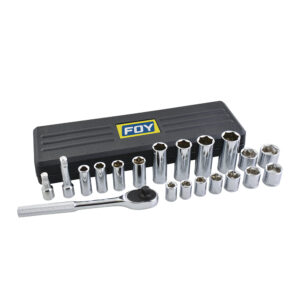 Juego de dados y accesorios cuadro de 3/8" métrico, 20 piezas Foy - Ferrechingón
