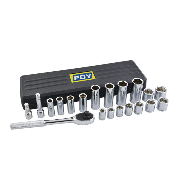 Juego de dados y accesorios cuadro de 3/8" métrico, 20 piezas Foy - Ferrechingón