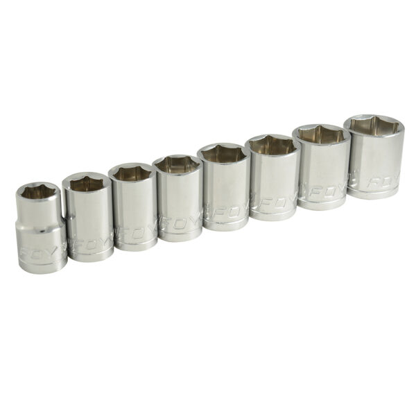 Juego de dados cuadro de 1/2" métricos, 6 puntas, 8 piezas Foy - Ferrechingón