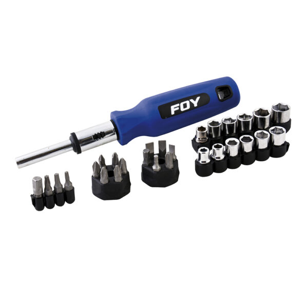 Juego de puntas y accesorios hexágono de 1/4", 29 piezas Foy - Ferrechingón