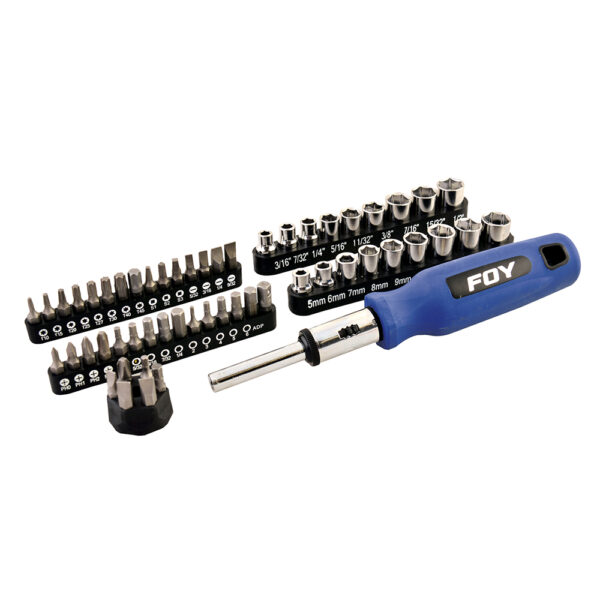 Juego de puntas y accesorios hexágono de 1/4", 56 piezas Foy - Ferrechingón