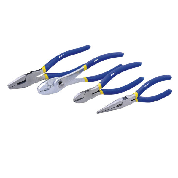 Juego pinzas para electricista con mango con doble plastisol, 4 piezas Foy - Ferrechingón