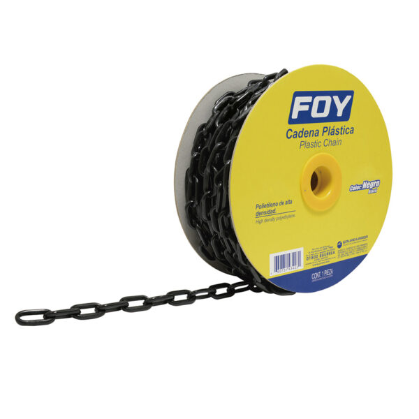 Cadena plástica calibre 3 mm de 50 m, color negro Foy - Ferrechingón