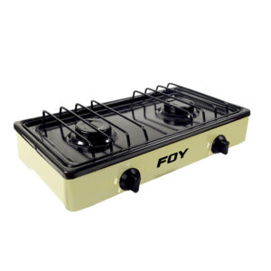 Estufa de gas 2 quemadores de acero inoxidable color beige Foy - Ferrechingón
