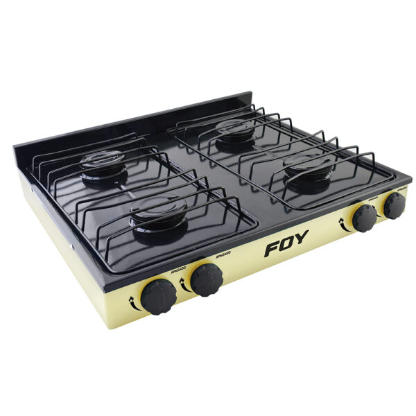 Estufa de gas 4 quemadores de acero inoxidable color beige Foy - Ferrechingón