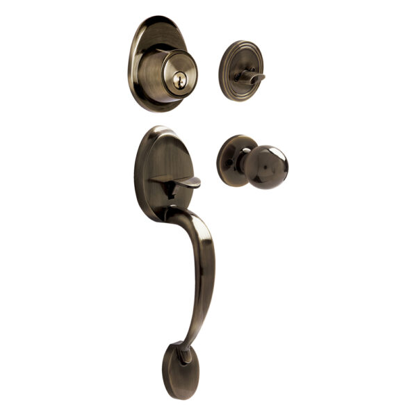 Gatillo ovalado sólido para entrada función sencilla, latón antiguo, visual Lock - Ferrechingón