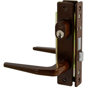 Cerradura clásica para puerta de aluminio función doble, café, llave estándar Lock - Ferrechingón