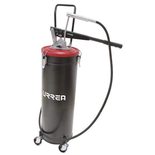 Inyector de grasa con cubeta de palanca con ruedas de 20 kg, 4,000 PSI Urrea - Ferrechingón