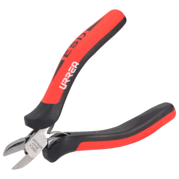 Pinza para electrónica con mango antiestático corte diagonal de 4-1/2" punta delgada Urrea - Ferrechingón