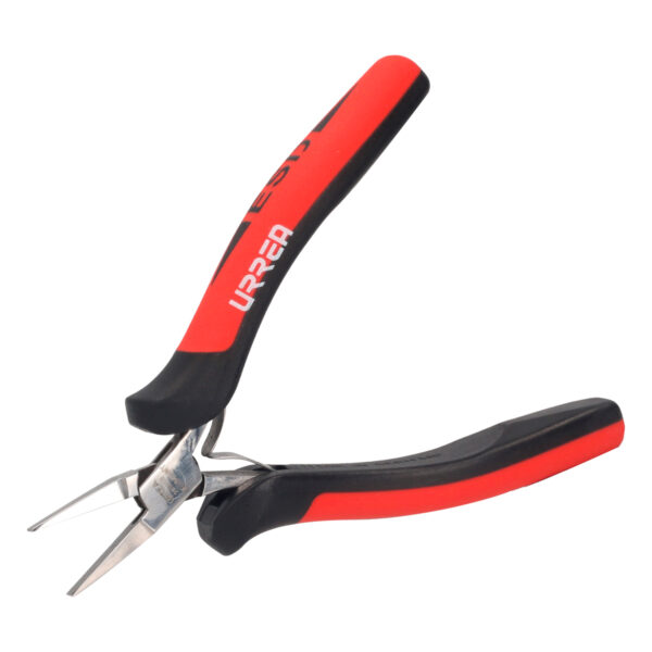 Pinza para electrónica con mango antiestático de 4-3/4" punta larga plana Urrea - Ferrechingón