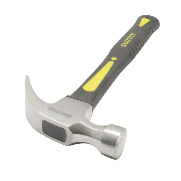 Martillo de uña curva con mango de fibra de vidrio de 14", 16 oz Surtek - Ferrechingón