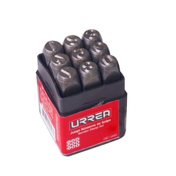 Juego de números del "0" al "9" de golpe 4 mm, 9 piezas Urrea - Ferrechingón
