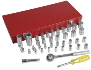 Juego de dados y accesorios cuadro de 1/4" y 3/8" combinado, 41 piezas Urrea - Ferrechingón