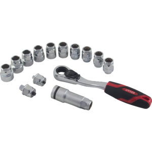 Juego de dados y accesorios cuadro de 1/4" Go-Through combinado, 14 piezas Urrea - Ferrechingón