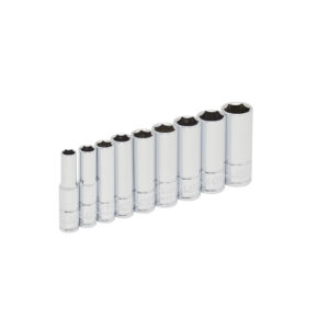Juego de dados largos cuadro de 1/4", 6 puntas, métricos, en riel, 9 piezas Urrea - Ferrechingón