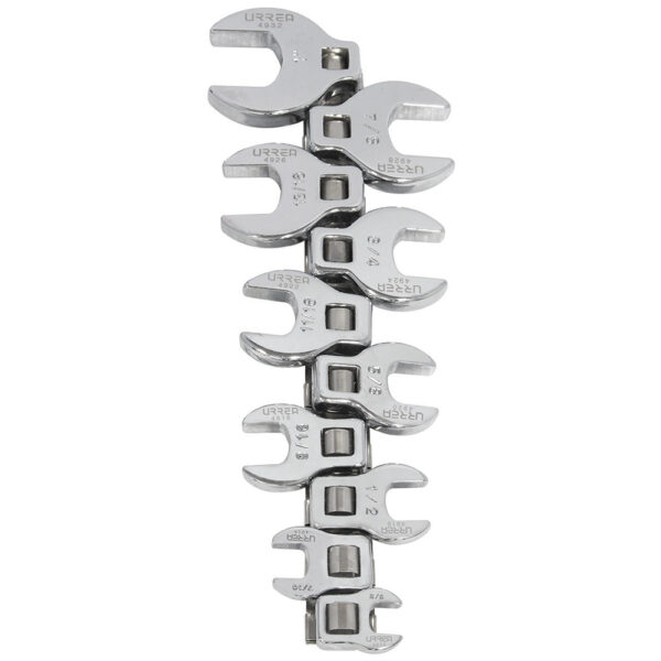 Juego de llaves pata de cuervo cuadro de 3/8", en pulgadas, 10 piezas Urrea - Ferrechingón
