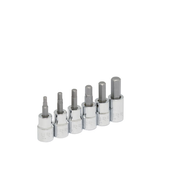 Juego de dados punta hexagonal cuadro de 3/8", 6 puntas, métricos, 6 piezas Urrea - Ferrechingón