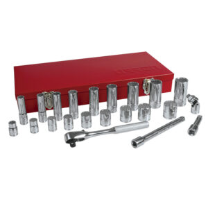 Juego de dados y accesorios cuadro de 3/8" en pulgadas, 23 piezas Urrea - Ferrechingón