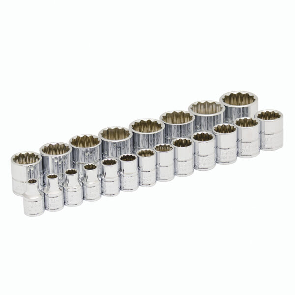 Juego de dados cuadro de 3/8", 12 puntas, métricos, 21 piezas Urrea - Ferrechingón