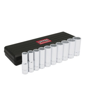 Juego de dados largos cuadro de 1/2", 12 puntas, en pulgadas, 10 piezas Urrea - Ferrechingón