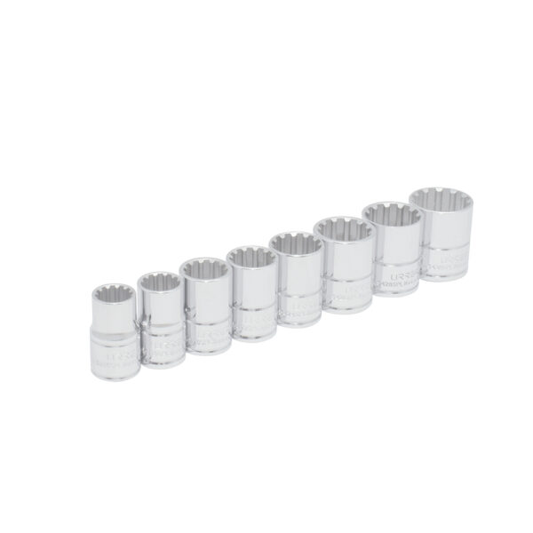 Juego de dados Spline cuadro de 1/2", en riel, 8 piezas Urrea - Ferrechingón