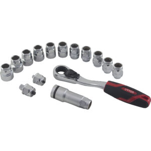Juego de dados y accesorios cuadro de 1/2" Go-Through combinado, 15 piezas Urrea - Ferrechingón
