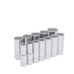 Juego de dados largos cuadro de 1/2", 12 puntas, en pulgadas, 12 piezas Urrea - Ferrechingón