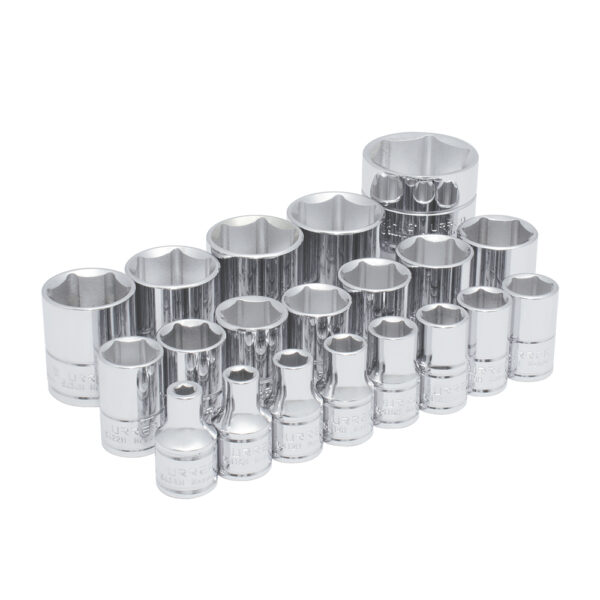 Juego de dados cuadro de 1/2", 6 puntas, en pulgadas, 20 piezas Urrea - Ferrechingón