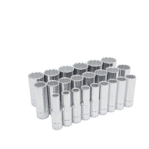 Juego de dados largos cuadro de 1/2", 12 puntas, métricos, 23 piezas Urrea Juego de dados largos cuadro de 1/2", 12 puntas, métricos, 23 piezas Urrea - Ferrechingón