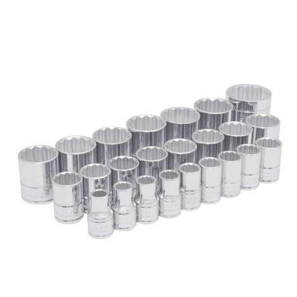 Juego de dados cuadro de 1/2", 12 puntas, métricos, 24 piezas Urrea - Ferrechingón