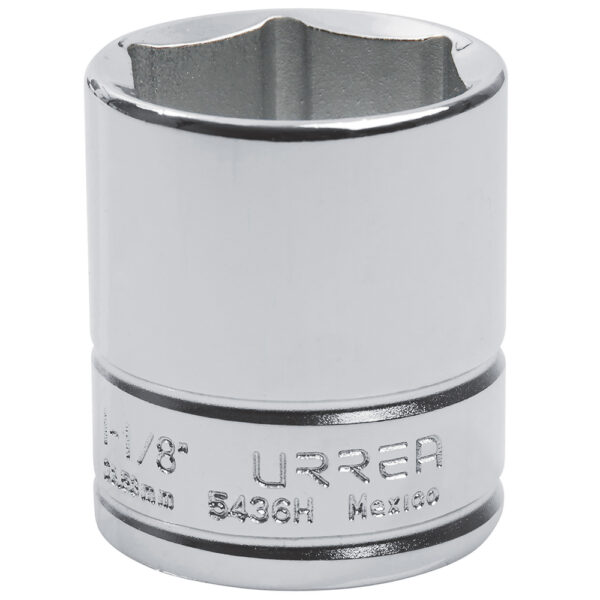 Dado cuadro de 1/2", 6 puntas, en pulgadas, 1-1/8" Urrea - Ferrechingón