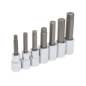Juego de dados con punta hexagonal cuadro de 1/2" 6 puntas, en pulgadas, 7 piezas Urrea Juego de dados con punta hexagonal cuadro de 1/2" 6 puntas, en pulgadas, 7 piezas Urrea - Ferrechingón