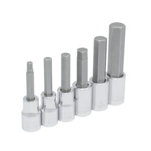 Juego de dados con punta hexagonal cuadro de 1/2", 6 puntas, métricos, 6 piezas Urrea Juego de dados con punta hexagonal cuadro de 1/2", 6 puntas, métricos, 6 piezas Urrea - Ferrechingón