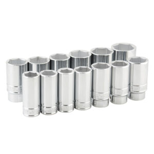 Juego de dados largos cuadro de 3/4", 6 puntas, en pulgadas, 13 piezas Urrea Juego de dados largos cuadro de 3/4", 6 puntas, en pulgadas, 13 piezas Urrea - Ferrechingón
